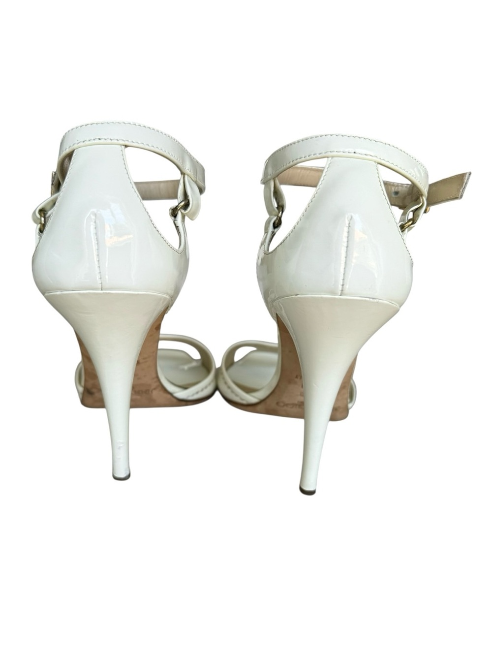 Jimmy Choo Patent D’Orsay Sandals White Pumps - Picture 11 of 13